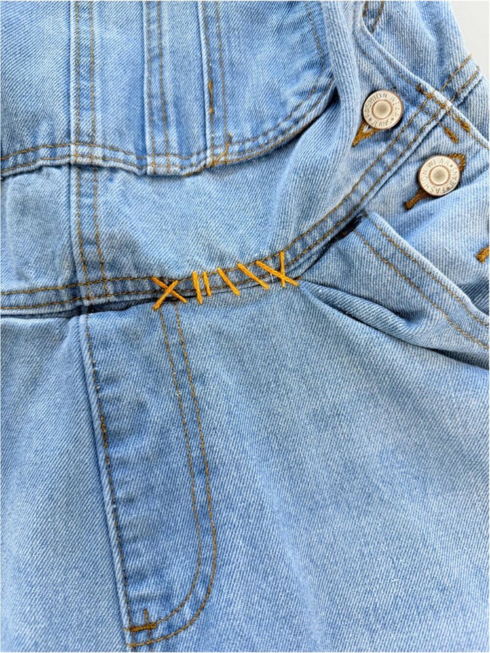 Floral Denim Overalls, Painted Denim Dungarees, Flower Overalls, Cottagecore S - Picture 4 of 9